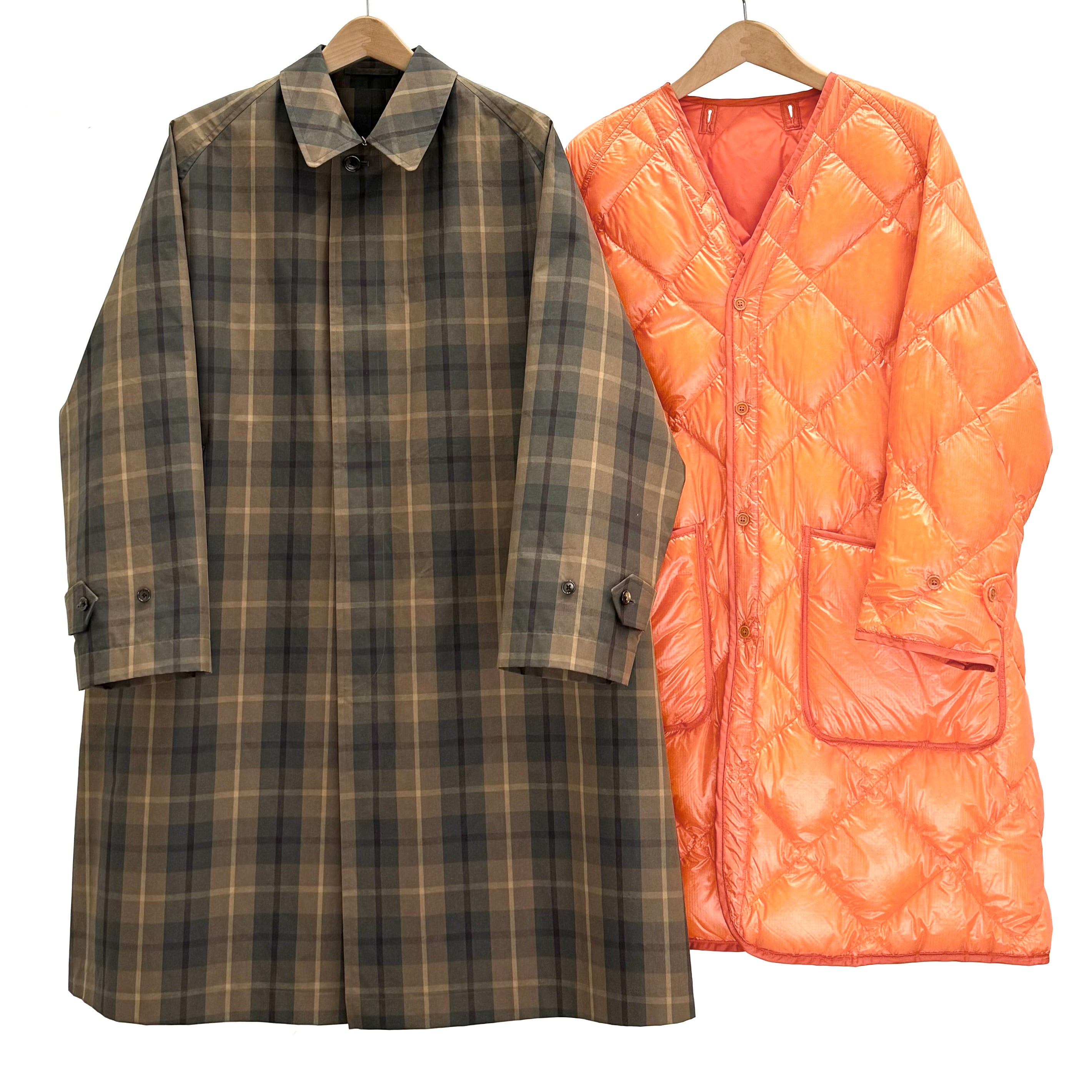 SINGLE RAGLAN COAT 9 with down liner - CAMEL CHECK / 44